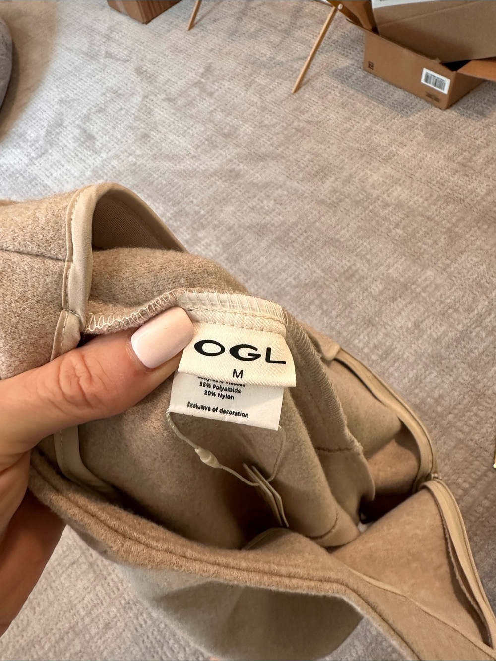 OGL Oatmeal Maxi A-Line Wool-Blend Skirt - Picture 7 of 11